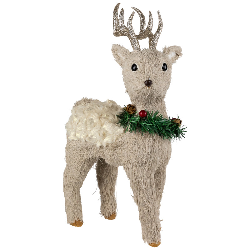 Woodland Reindeer With  Christmas Figure - 13.75"