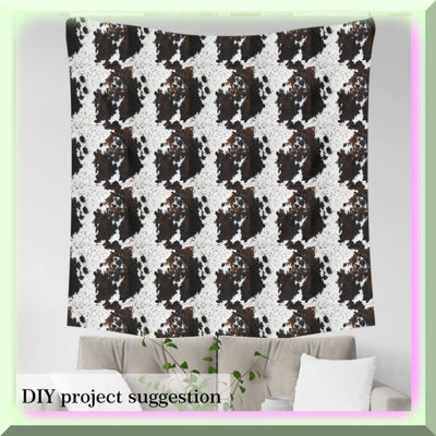 Cowhide Fabric 2 Yards Black & White Rustic Farmhouse Style