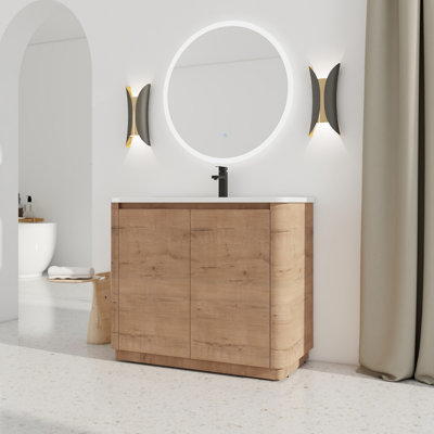 Meuble-lavabo simple 40 po avec comptoir en céramique 40 po