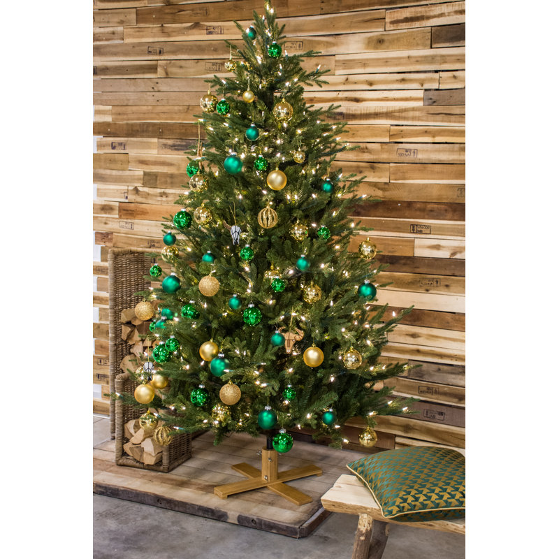 Lighted Artificial Fir Christmas Tree, 6ft H x 4.17ft W x 4.17ft D