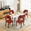 Chaises de salle à manger en chenille rose de 2 - siège confortable, évidé, idéal pour une utilisation à l'intérieur, style contemporain, installation facile avec un coussin en éponge, design et haute performance-coût