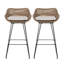 Tabourets de bar d'extérieur durables en osier et en fer à dossier bas, parfaits pour le confort des sièges de patio et de jardin.