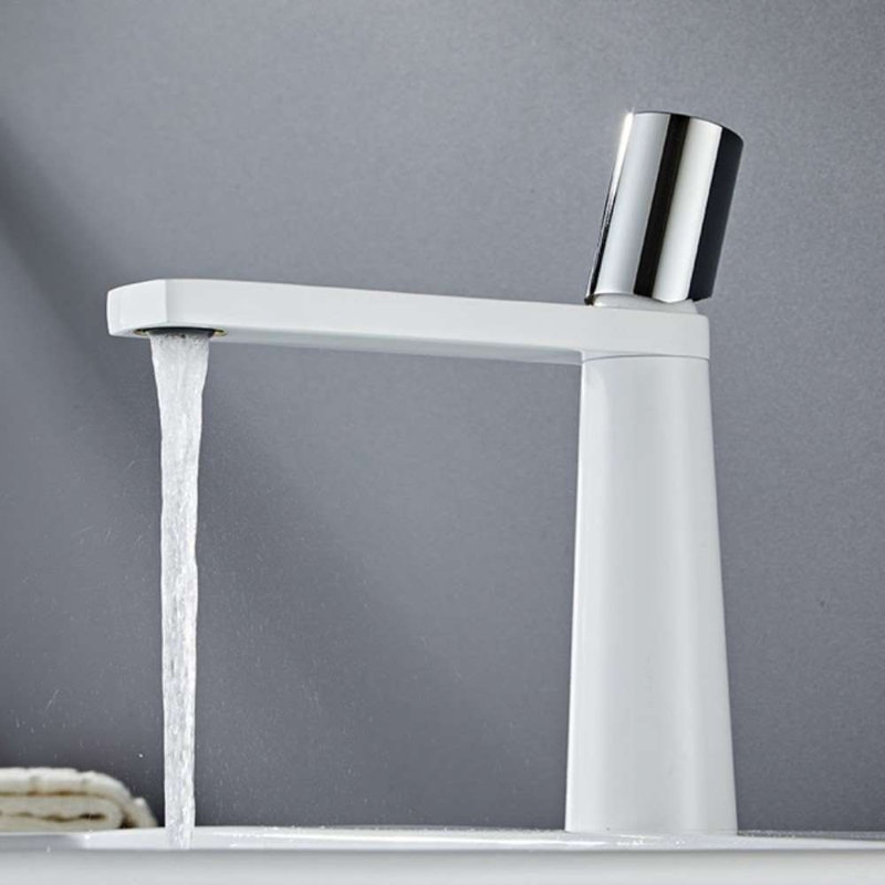 Lifford Deck Mounted 7 Inch Vanity Faucet Sleek and Stylish Bathroom Upgrade, White/Chrome