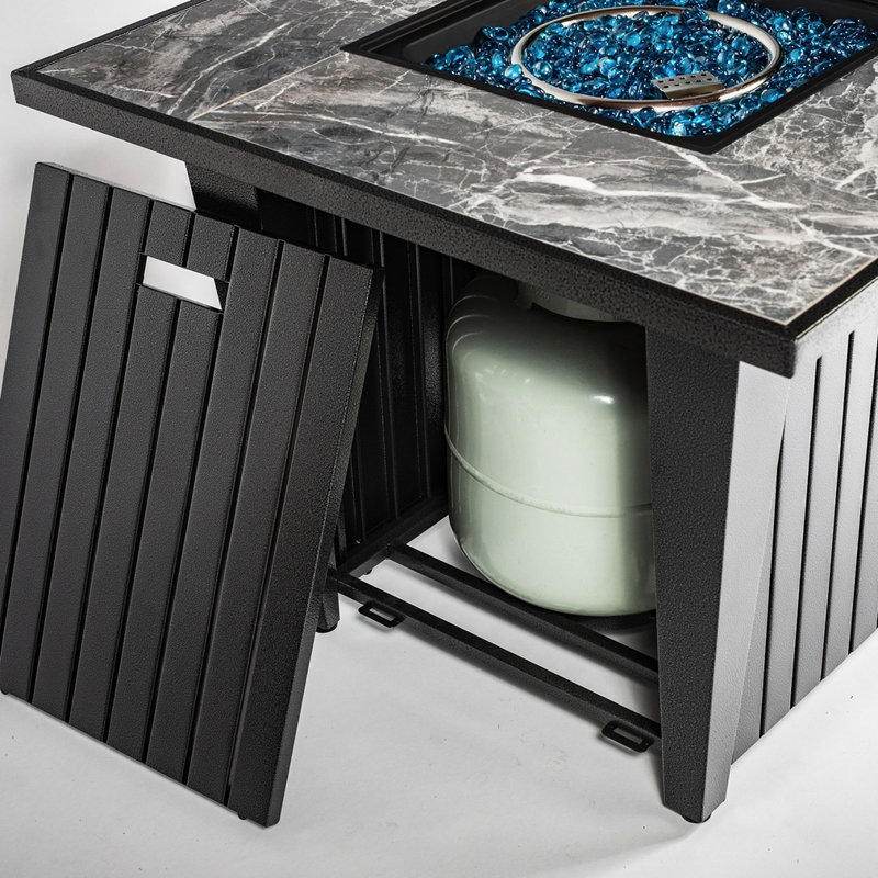 Foyer de table carré au propane en acier 32 po 32 000 BTU