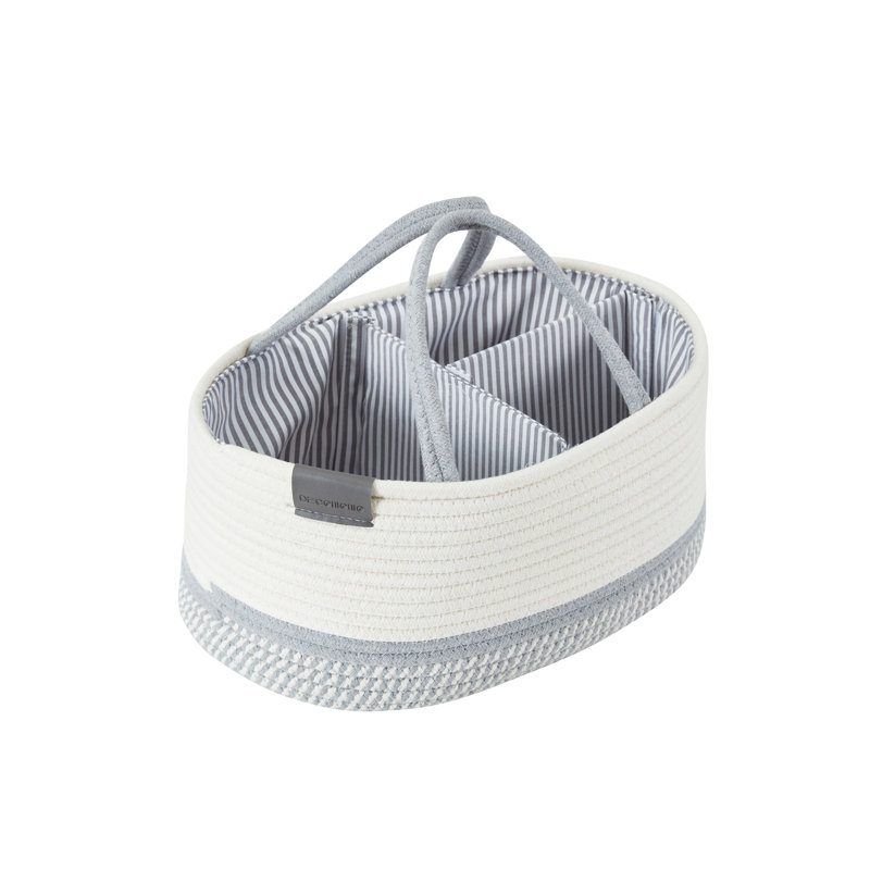 Panier en tissu Caddy Organiser, Spirale gris clair / blanc