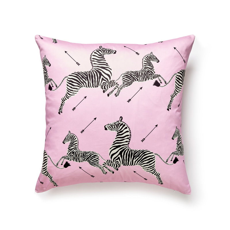 Zebras Square Pillow Cover & Insert, Peony