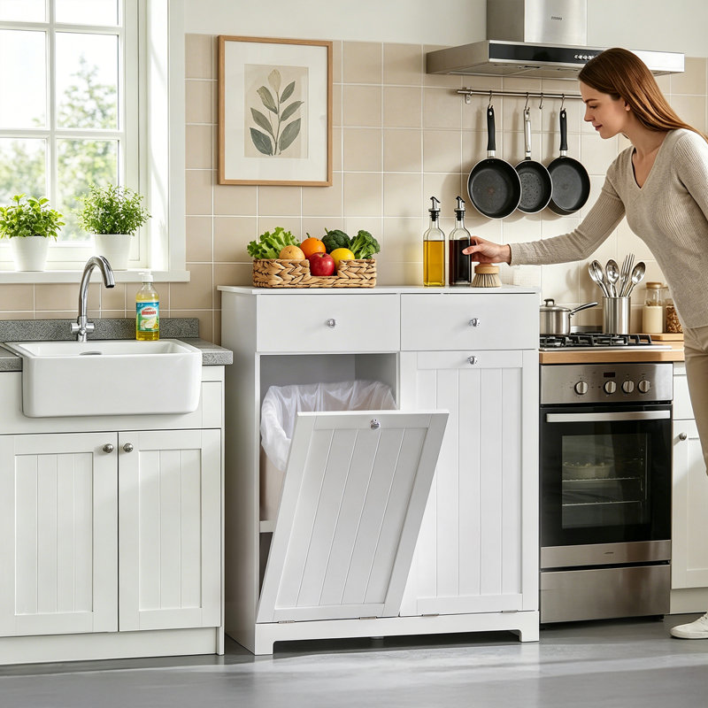 MDF Kitchen Trash Can