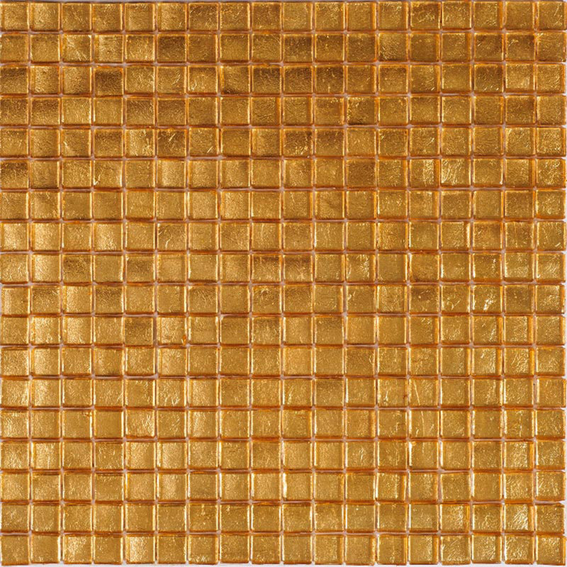 Skosh 0.6" x 0.6" Glass Grid Mosaic Wall & Floor Tile , Gold Yellow