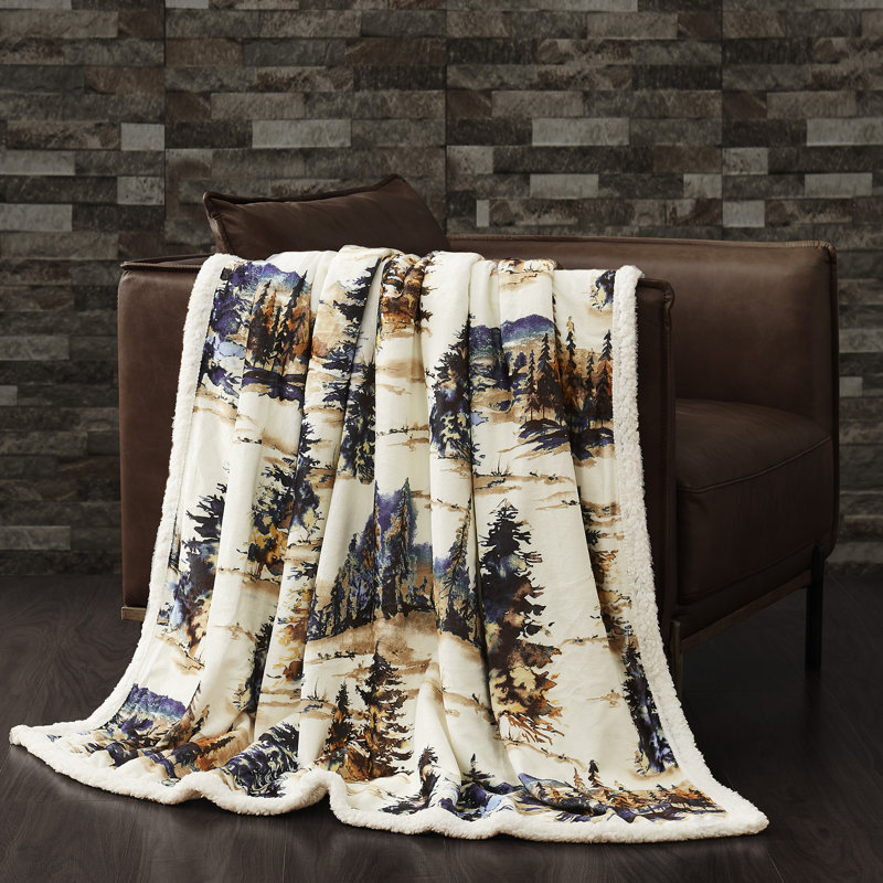 Jeté Campfire en molleton rustique Sherpa, 54 x 68 pouces, Cuivre Acadia