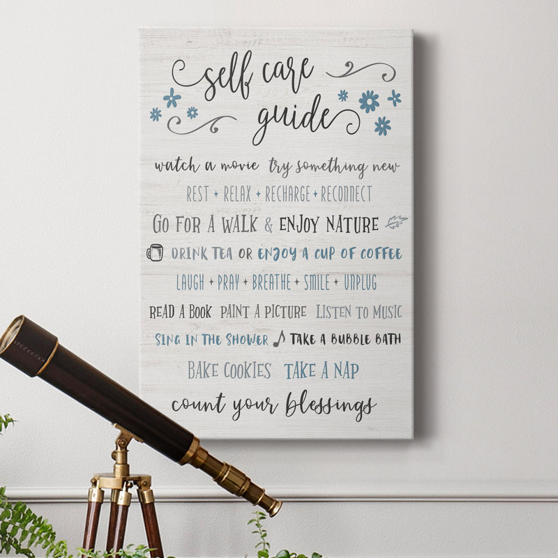 " Guide To Self Care ", 36" H  x 24" W x 1" D