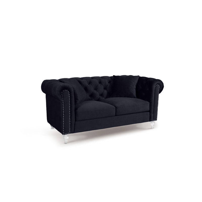 Laurinburg Seater Upholstered Sofa, Black, 3