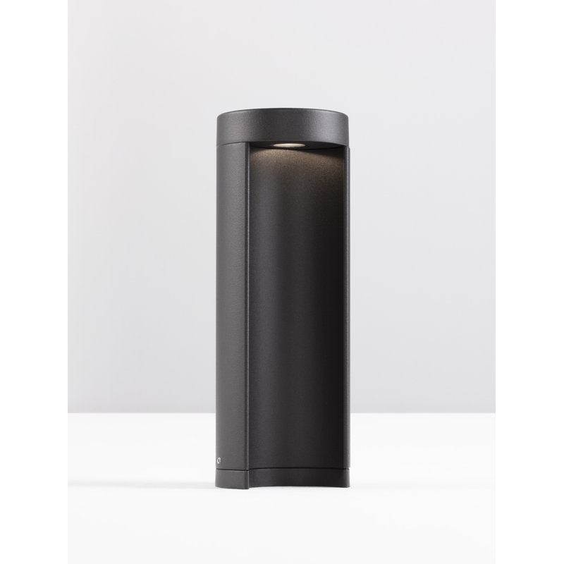 Black Integrated LED Metal Bollard Light, 25cm H x 9cm W x 9cm D