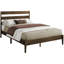 Contemporain, grand lit, lit plateforme, cadre uniquement, pieds en bois de noyer massif, cadre, cadre de chambre à coucher moderne, fabrication d'ingénierie, lattes doubles, aucun sommier requis, lit à assembler sans tracas