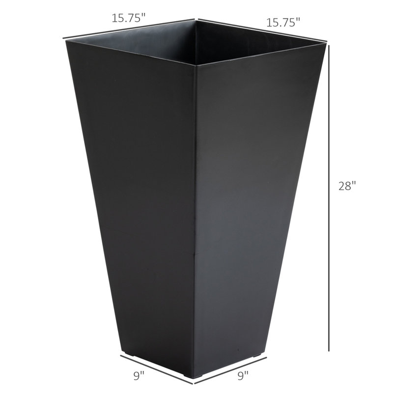 Ensemble de 3 grandes jardinières avec trou de drainage Outsunny, pots à fleurs d'extérieur de 28 po, jardinières d'intérieur pour patio et terrasse