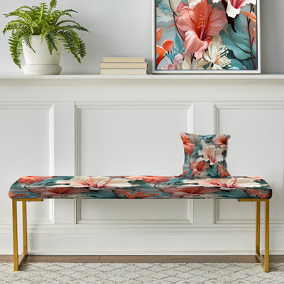 Upholstered Gold Bench