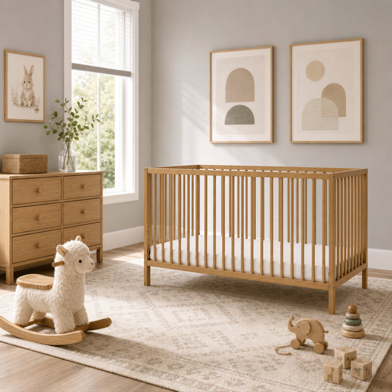 3 Cot Bed, Natural Wood