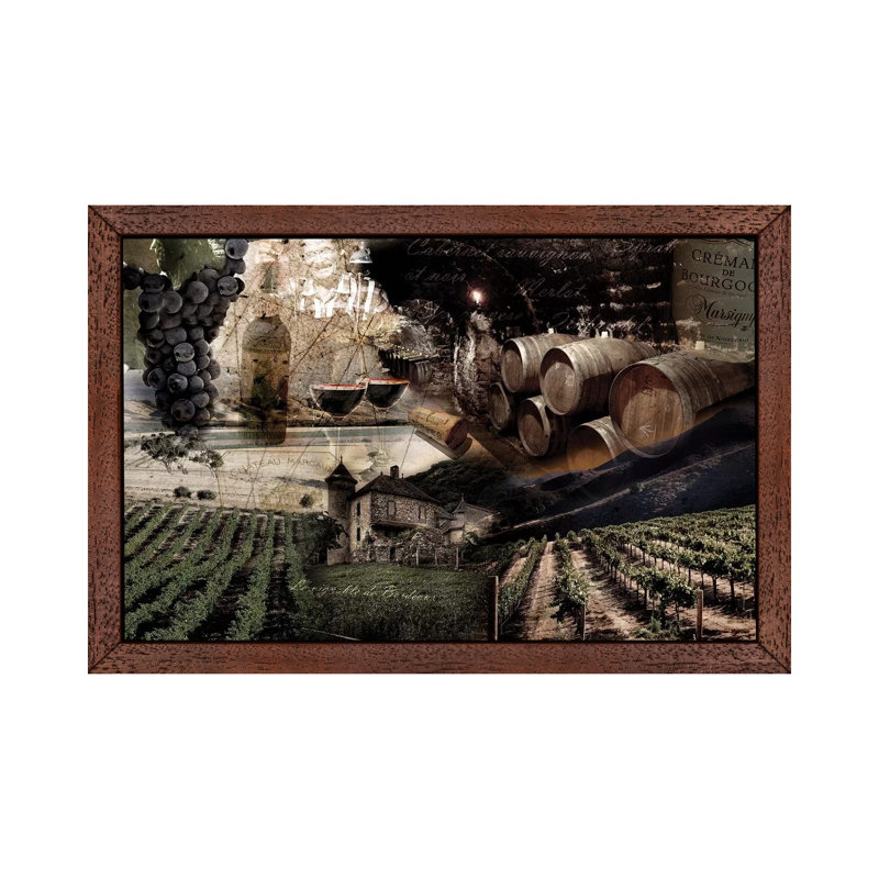 Wine by GraphINC - Print on Canvas, 101.6 cm H x 66.04 cm W, Brown Floater Framed Canvas