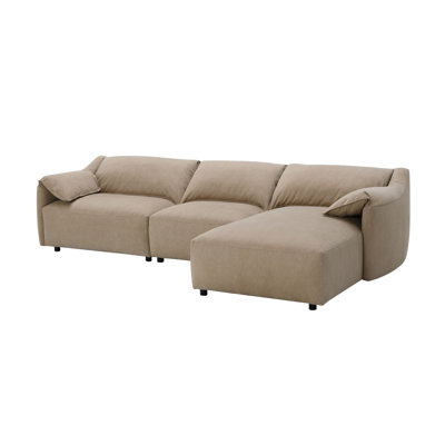 Light Brown Suede Sectional Sofa