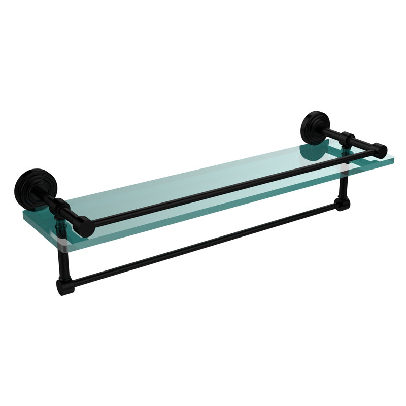 Beresford Bracket Shelf with Towel Bar, Polished Nickel, 5" H x 22" W x 5" D