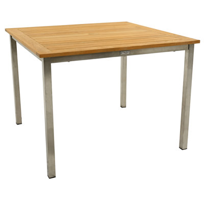 Avanti Teak Stainless Steel Outdoor Square Dining Table