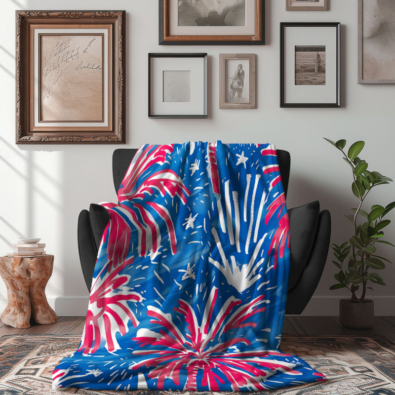 Watercolor Bursts - 1 pièce Sherpa Premium, L 60 po x L 80 po