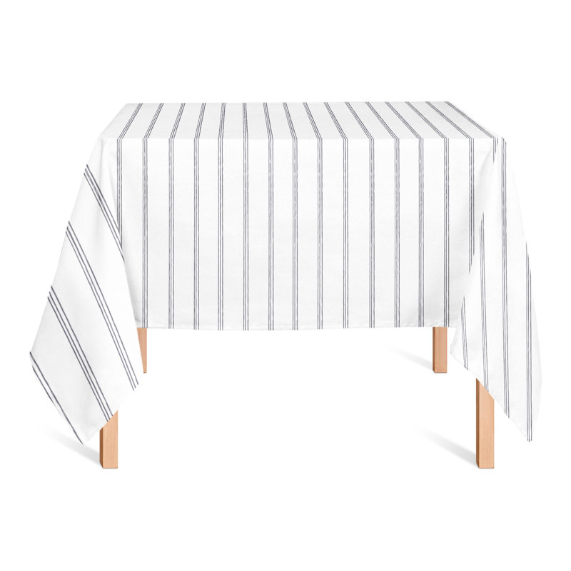 Striped Polyester Tablecloth, Dark Gray, 58" L x 58" W