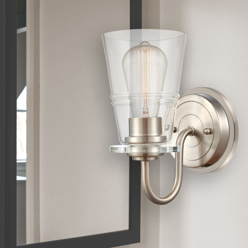 Hayman Dimmable Bath Sconce, Incandescent, Satin nickel