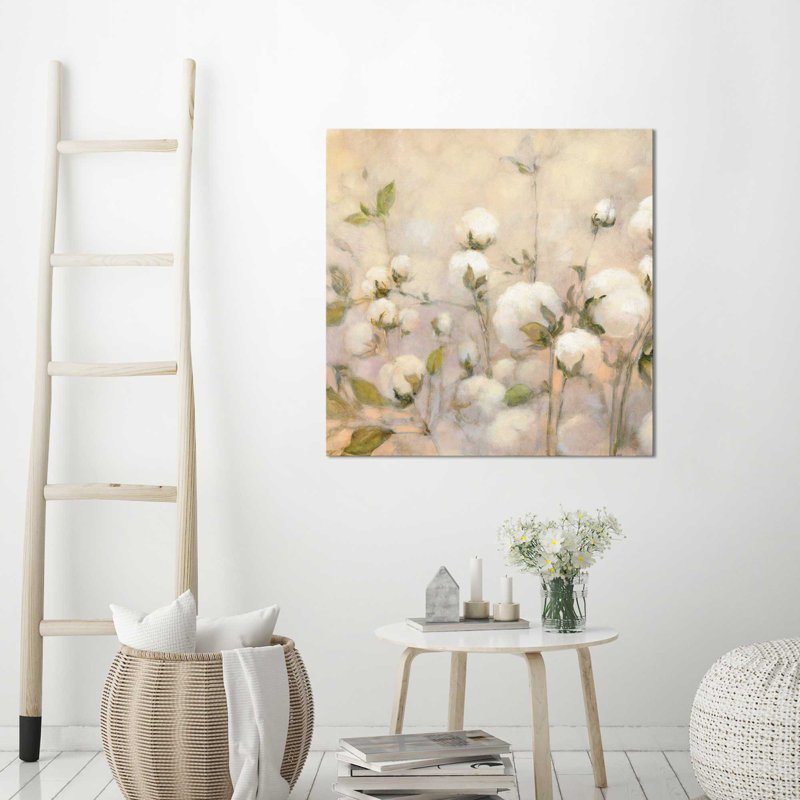 «Cotton Field I», reproduction de peinture acrylique sur toile, H 18 po x l 18 po x P 1 po, Toile tendue