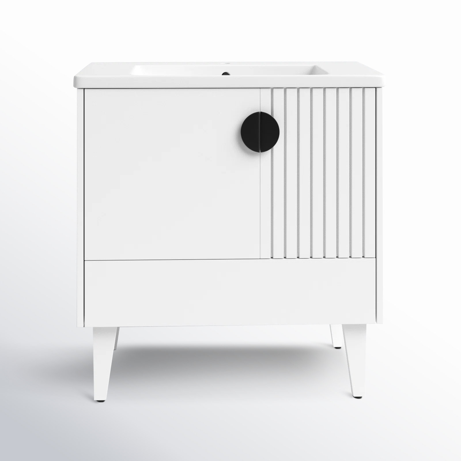 Saimah 30'' Single Bathroom Vanity, White Matte, Black