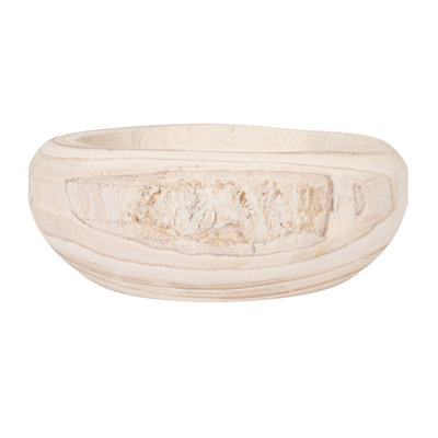 Decorative Hand-Carved Paulownia Wood Bowl