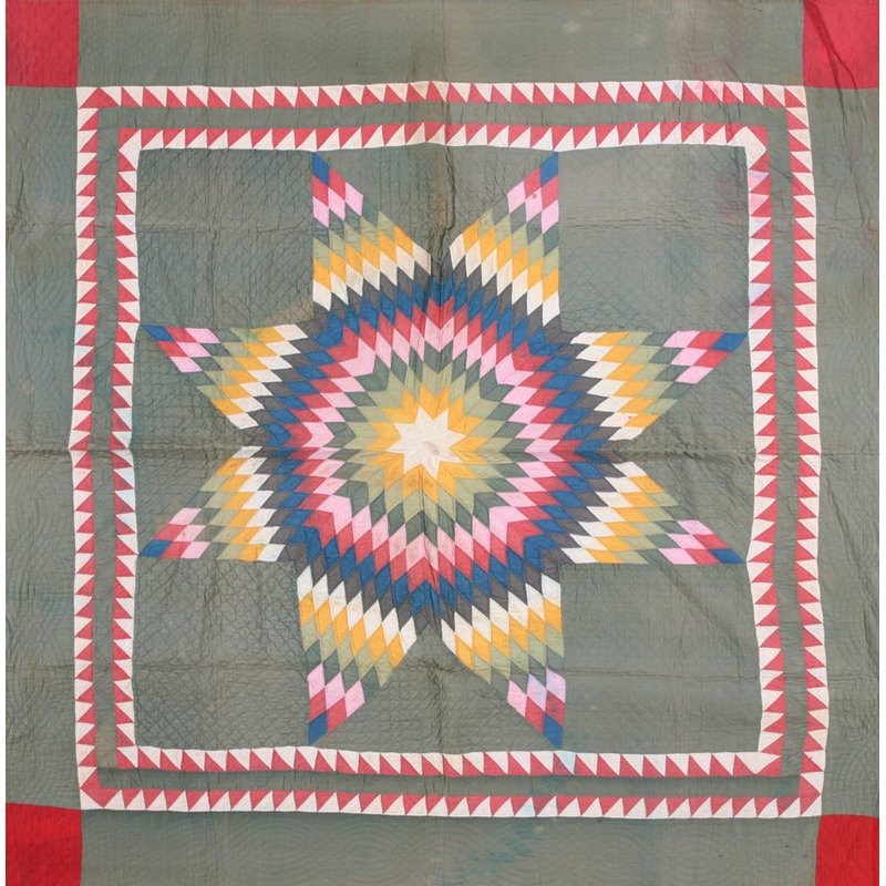 Antique Quilt Wool Multicolor Rug