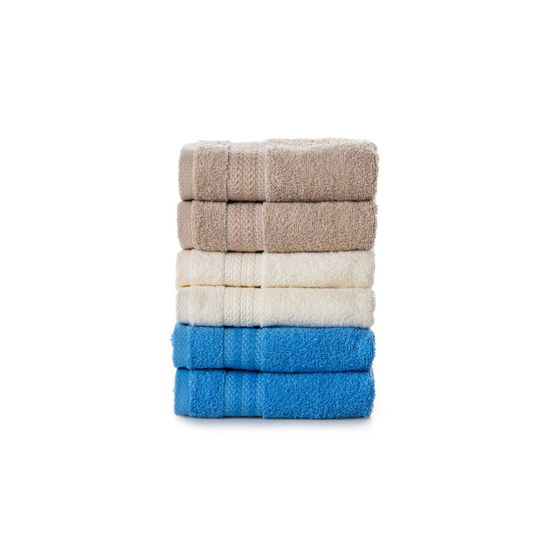 Luxury Wash Towel Set (6 Pieces), 100% Cotton, Soft & Absorbent, 11.8 x 19.7 Inches | 500 g/m² | Machine Washable at 104°F | Perfect for Home, Spa & Gym Use