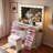 Makeup Vanity With Glass Top, 15 Hollywood Bulbs, 11 Drawers And Stool