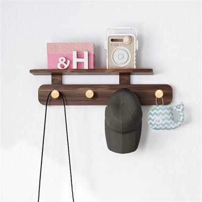 Mohni Solid Wood Freestanding 4 - Hook Wall Mounted Coat Rack