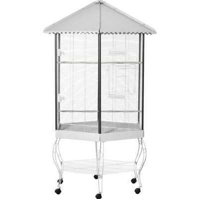 77" Bird Aviary House Cage, Spacious With Functional Storage Alternatives, Steel Flight Storage, Made For Birds
