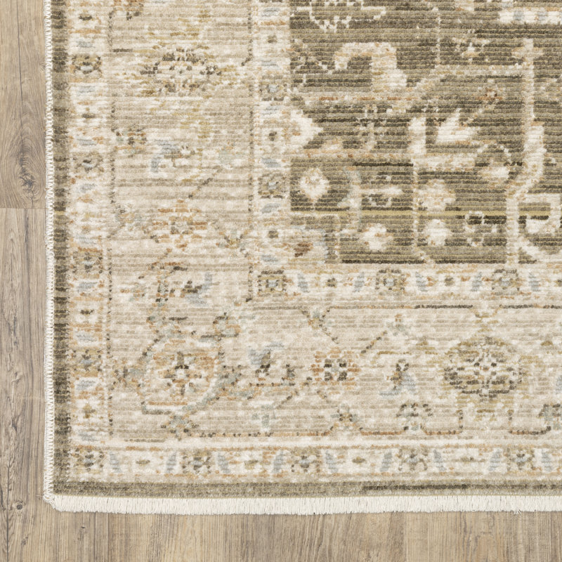 Tapis brun / beige Lainey, Tapis de couloir 2 pi 7 po x 7 pi 7 po