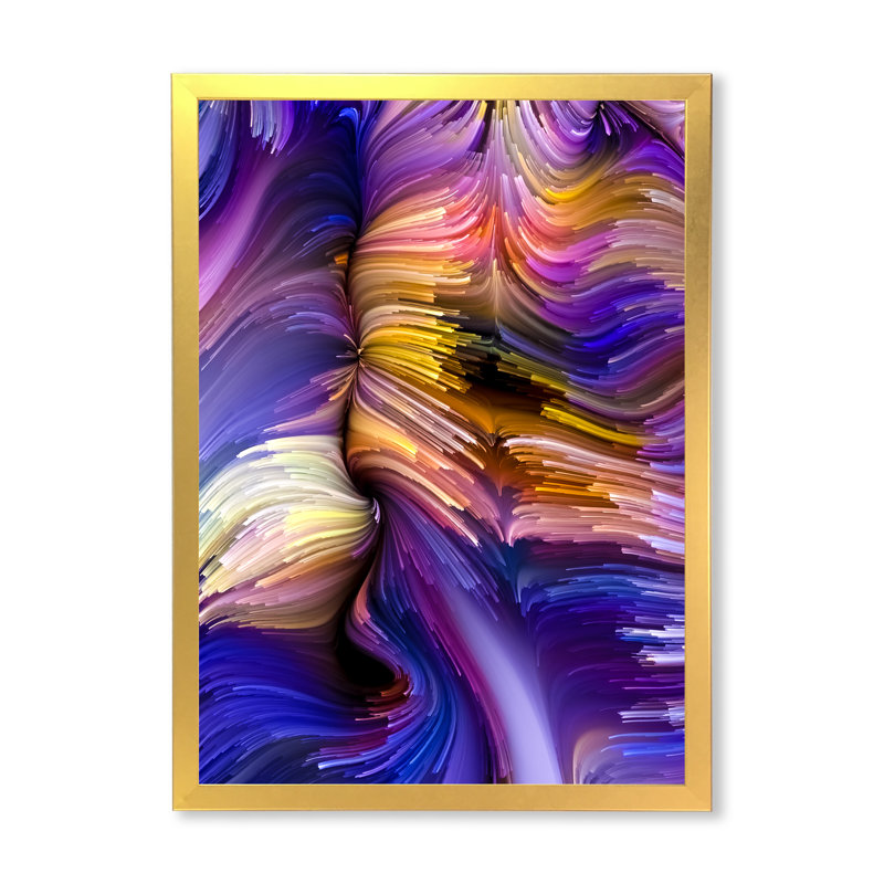 Élégance de liquide Art IV - art mural moderne sur toile, H 40 po x l 30 po x P 1,5 po, Cadre doré