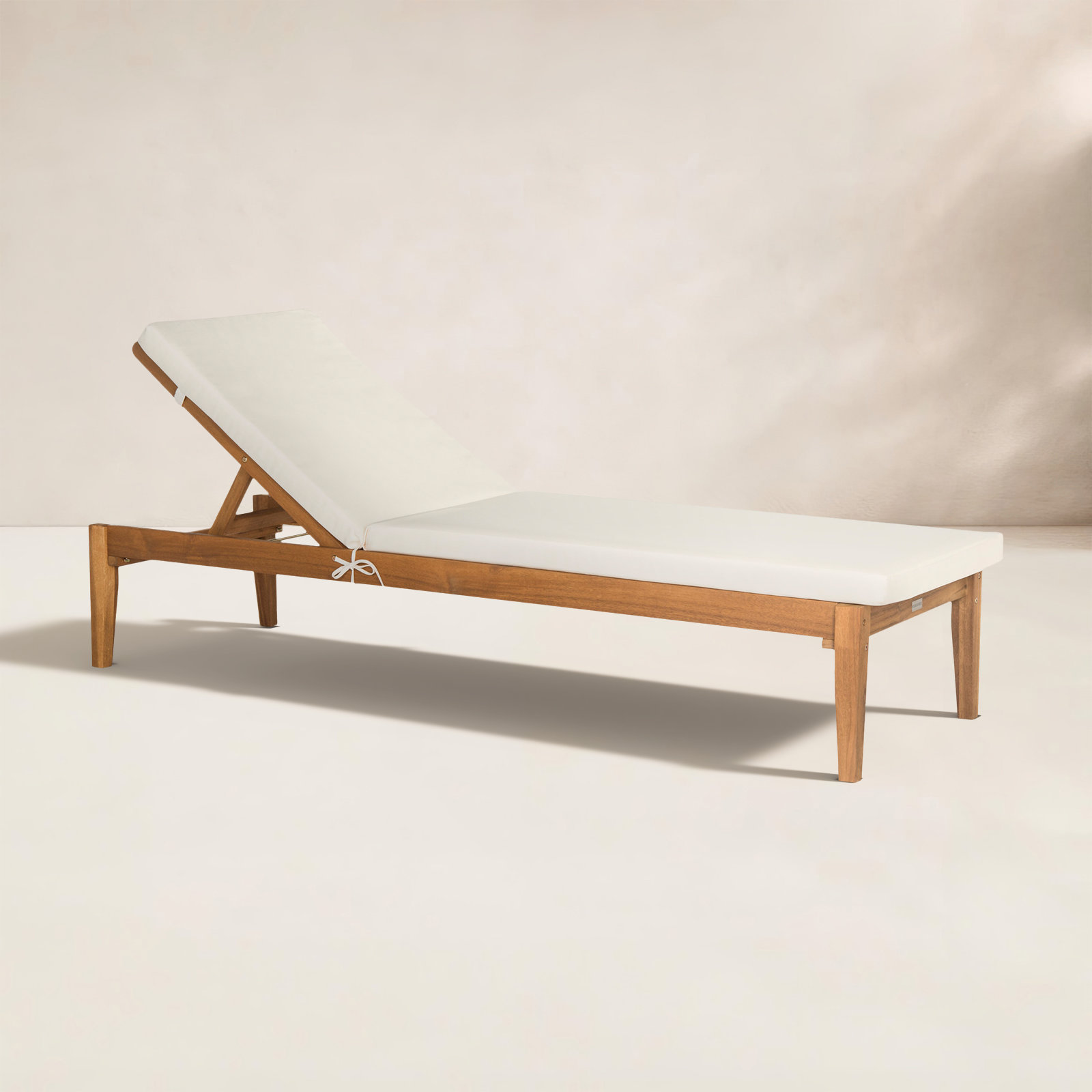 Arwen 23.6'' Outdoor Acacia Chaise Lounge, Natural