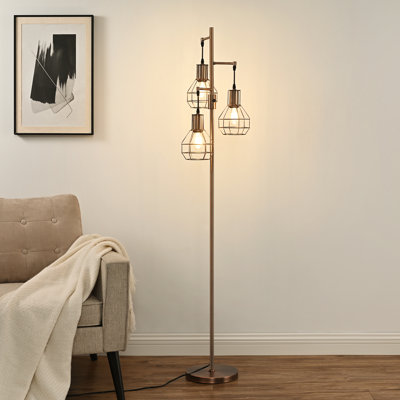 Zakaria 65'' Dimmable Tree Floor Lamp with 3 bulbs included