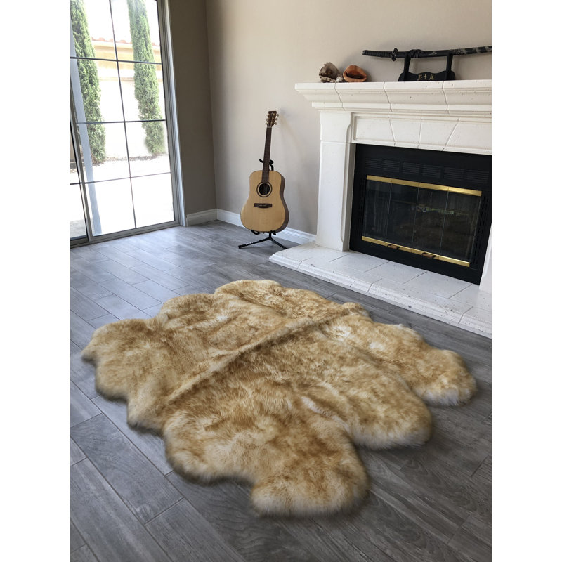 Tapis brun à poils longs Atterberry, Nouveauté 5 pi x 5 pi 5 po