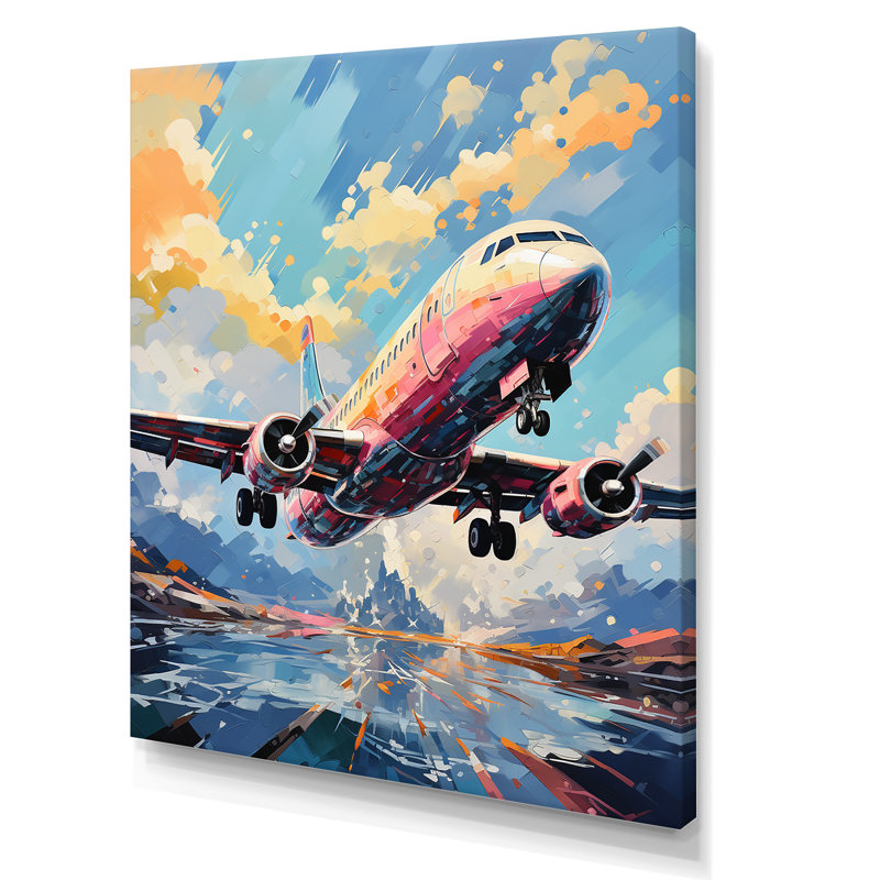 Pop Art Skyward Bound Plane, H 40 po x l 30 po x P 1,5 po, Toile tendue