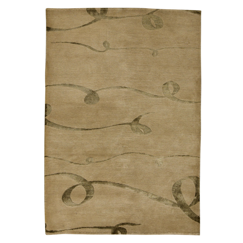 Handmade Silk and Wool Area Rug