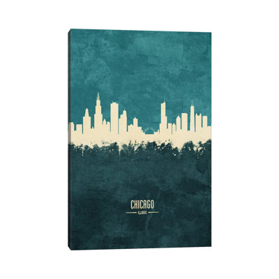 Chicago Illinois Skyline by Michael Tompsett - Wrapped Canvas Print
