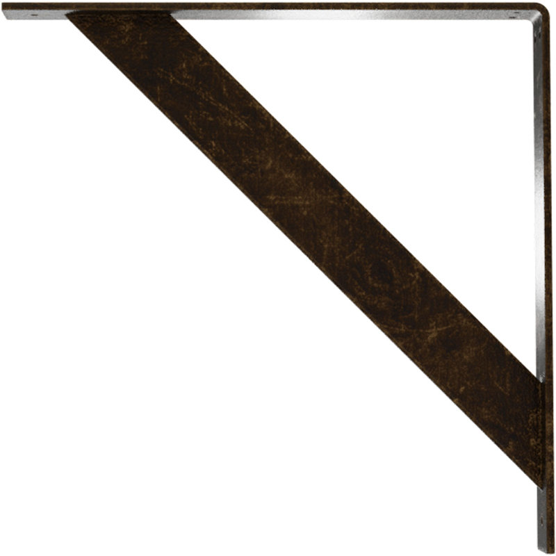 Support traditionnel en acier, H 18 po x l 2 po x P 18 po, Laiton antique