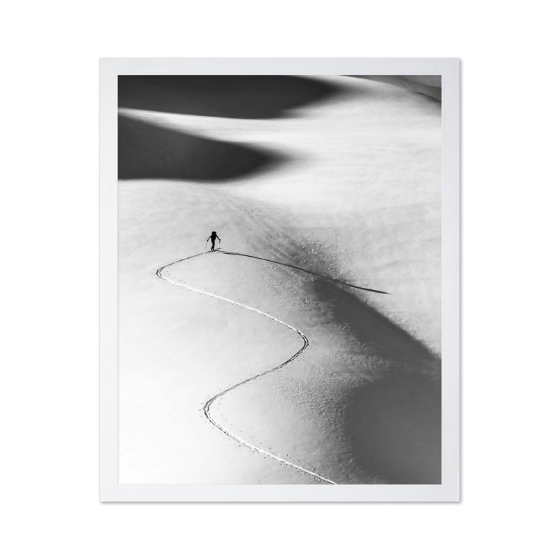 Hiver, neige, ski, Poster, White Framed, 16"H x 20"W