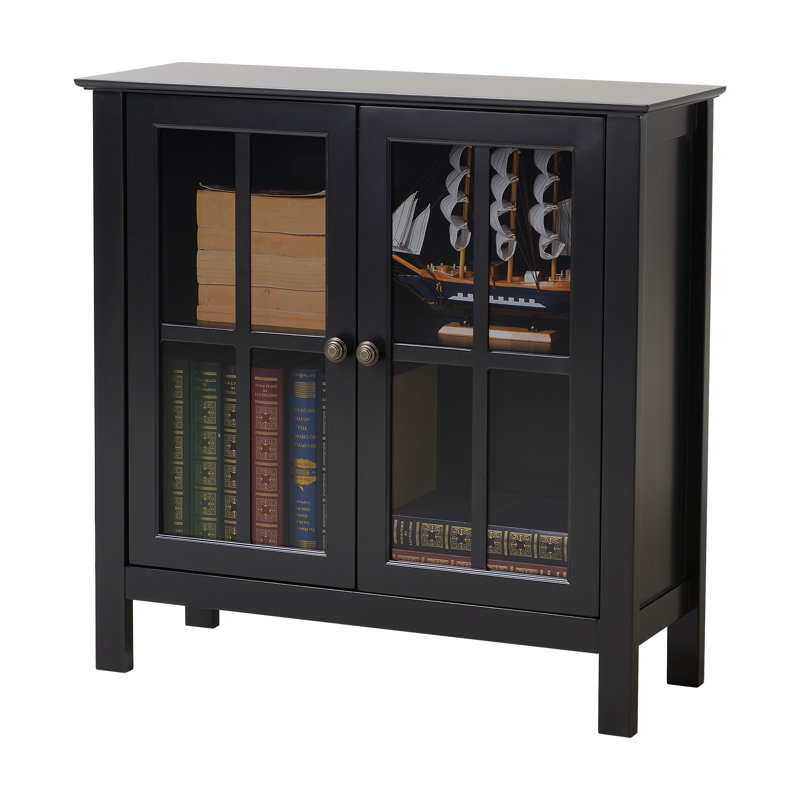 Solid Wood Accent Cabinet, Black