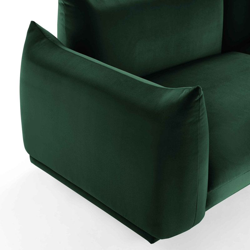 Arnya 225.8Cm Round Arms Sofa, Green Velvet