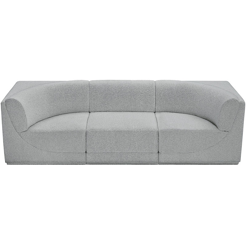 Canapé rembourré 98 po Izick, Mélange de polyester gris