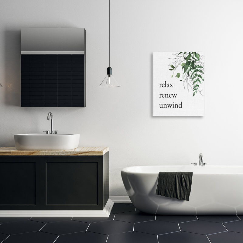 «Relax Renew Unwind» avec toile feuillage