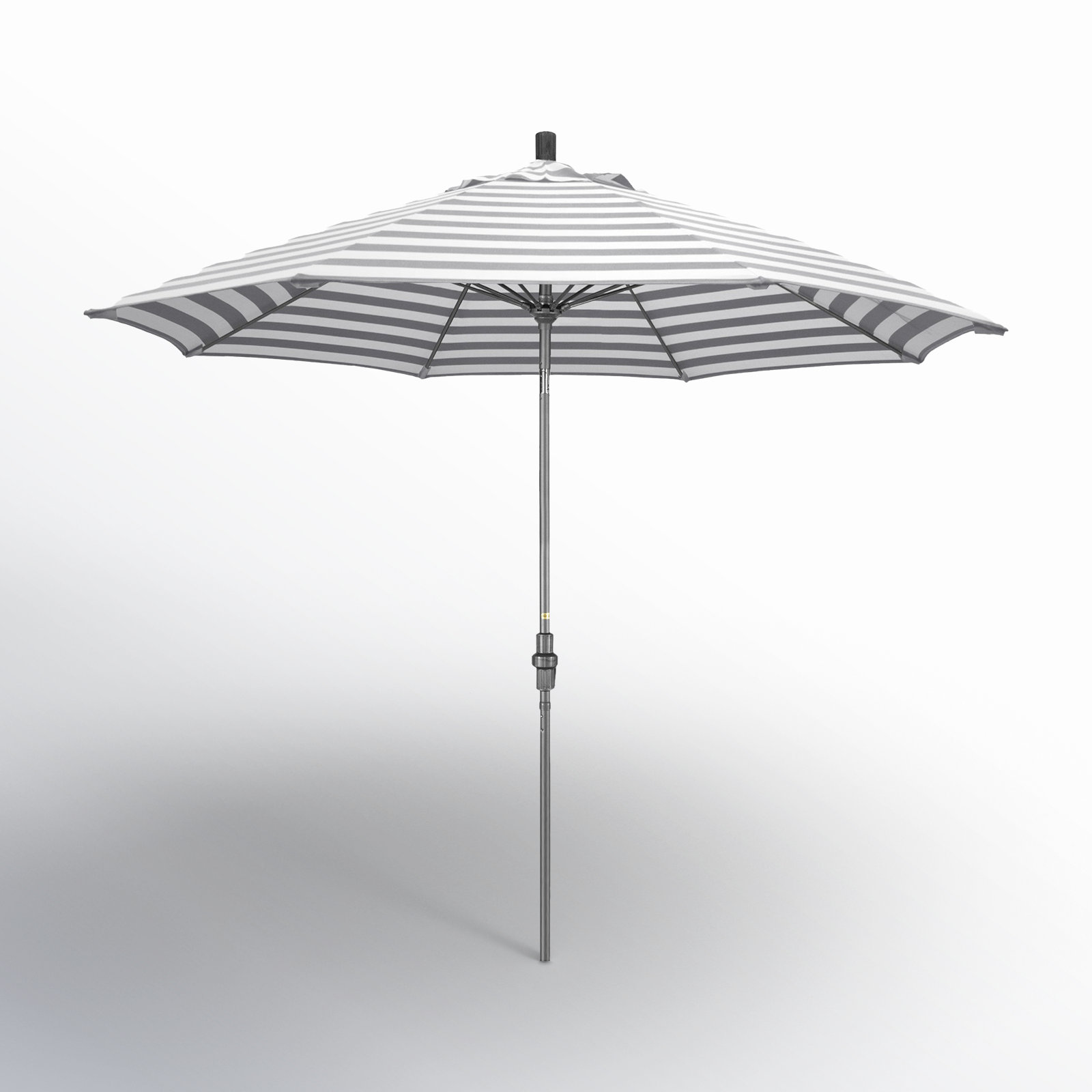 Hemenway 108'' Outdoor Umbrella, Gray White Cabana Stripe